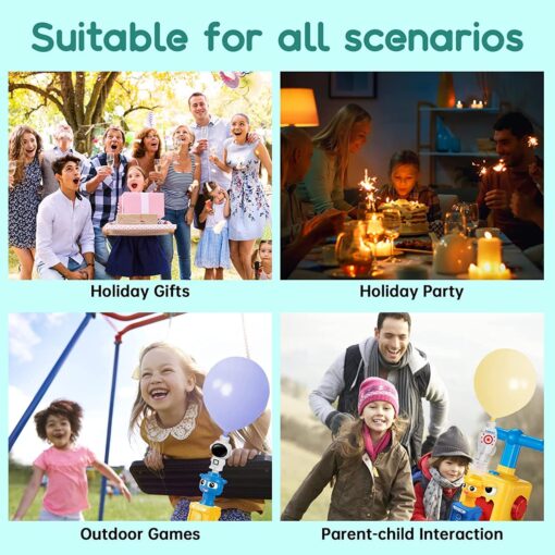 Kids Balloon Powered Car Set Creative Cartoon Aerodynamic Car Balloon Racer Toy Power Balloon Car Balloon Pump Car Balloon Launcher Car - Image 8