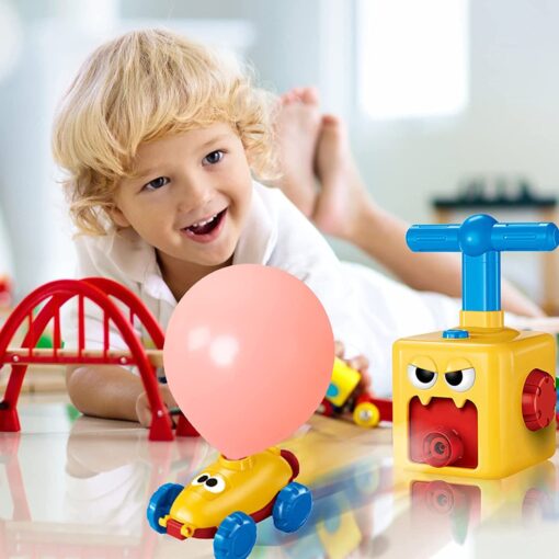 Kids Balloon Powered Car Set Creative Cartoon Aerodynamic Car Balloon Racer Toy Power Balloon Car Balloon Pump Car Balloon Launcher Car - Image 9