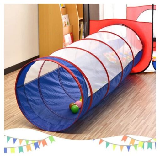 Tunnel Tent for Kids, Foldable Indoor Outdoor Tunnel for Toddlers, 6 Feet Long Tunnel Tent for Kids, Girls and Boys, Pop-Up Activity Toys (Single Tunnel - Blue) - Image 2