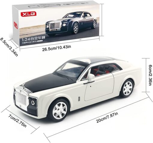 XLG 1:24 Diecast Metal Model Cars Light Pullback Scale Model Cars (Rolls-Royce Phantom | M929E-1) - Image 2