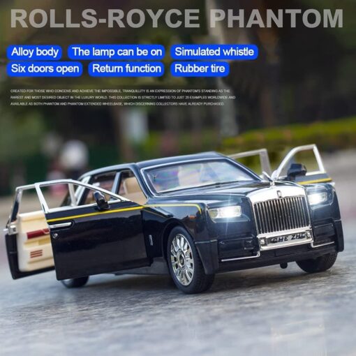 XLG 1:24 Diecast Metal Model Cars Light Pullback Scale Model Cars (Rolls-Royce Phantom | M929E-1) - Image 7