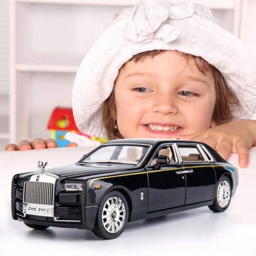 XLG 1:24 Diecast Metal Model Cars Light Pullback Scale Model Cars (Rolls-Royce Phantom | M929E-1) - Image 9