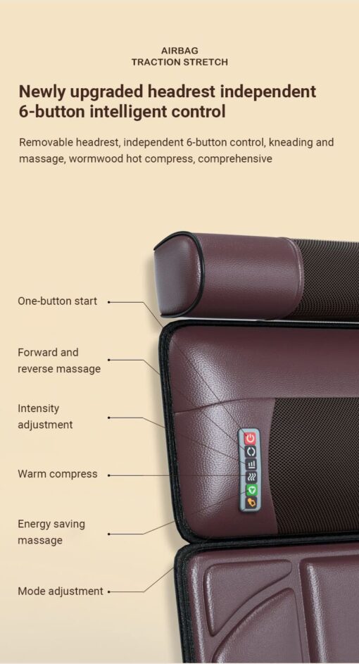 [Refurbished] StarAndDaisy 4D Heated Massage Mat with 20 Neck Shiatsu Kneading Massage Heads, Heating Pad Full Body Massage Massager Mat Cushion for Relieving Back Lumbar Leg Pain With Foot Massager (Brown) - Image 15