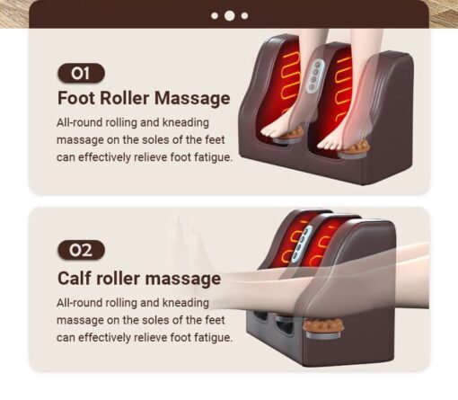 [Refurbished] StarAndDaisy 4D Heated Massage Mat with 20 Neck Shiatsu Kneading Massage Heads, Heating Pad Full Body Massage Massager Mat Cushion for Relieving Back Lumbar Leg Pain With Foot Massager (Brown) - Image 16