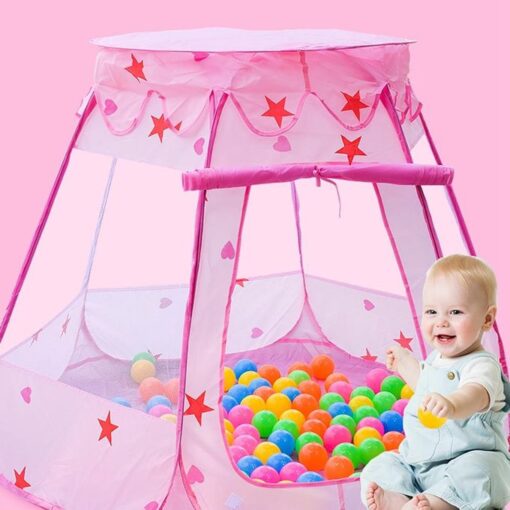 Pink Star Pop-Up Tent  (Absorted Colour And Prints) - Image 3