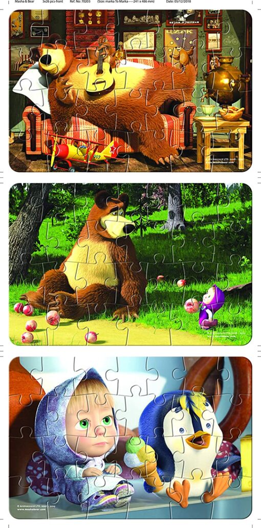 Frank Masha and the Bear 3 in 1 Puzzle - Image 2