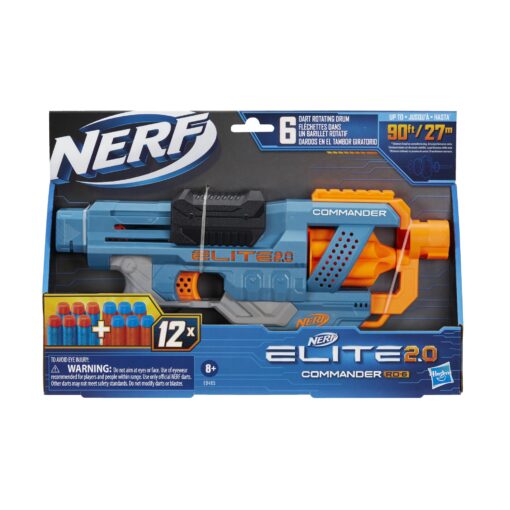 Nerf Elite 2.0 Commander RD-6 Blaster, 12 Official Nerf Darts, 6-Dart Rotating Drum, Built-In Customizing Capabilities - Image 2