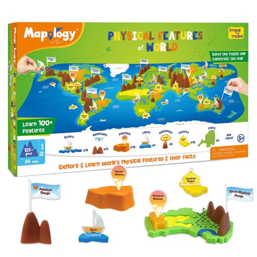 Imagimake Mapology Kit for Kids - Physical Features of World