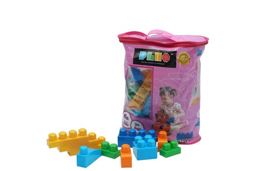 Plex 80 Pcs Building Blocks Bag Pack - Pink - Image 2