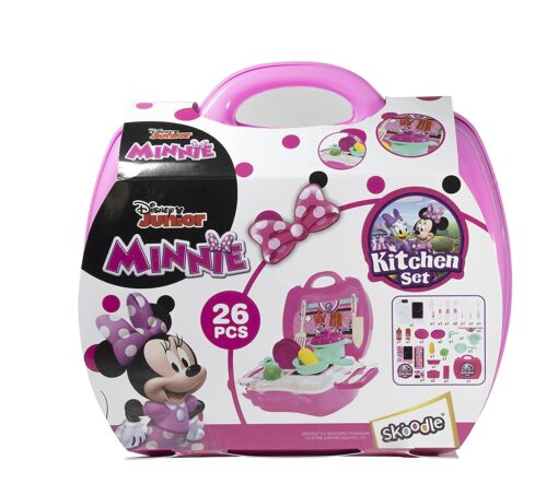 Skoodle Minnie Kitchen Set - Safe and Durable Materials - Complete Pretend Play Cooking Set - Image 3