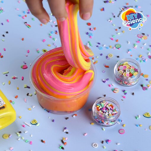 Diy Science Candy Slime Kit - Premium Slime Making Kit, 6 to 99 Years, Thick PVA Slime Glue in Pineapple and Orange Fragrance, Strawberry, Fruit Slices, Vermicelli, Slime Activator, Exotic Sprinkles - Image 6