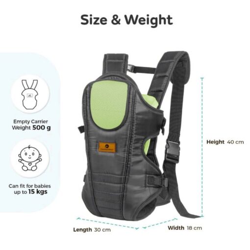 StarAndDaisy 3 in 1 Multipurpose Strong Baby Carrier with Upgraded Breathable Air Fabric & Ergonomic Design Coushion Padding for Baby Comfort (Black) - Image 4