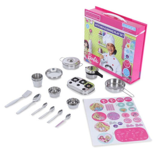 Barbie Kitchen And Dining Play Set 24 Pcs
