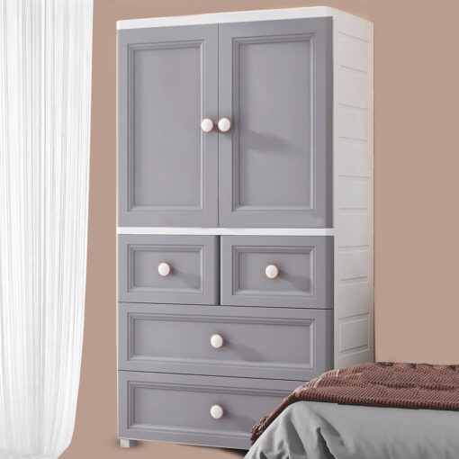 StarAndDaisy Kids Wardrobe Storage Convertible/Collapsible Almirah - Grey (H-135cm x W-65cm x D-38cm)