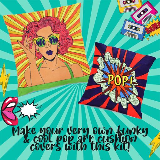 Kalakaram Paint Your Own Pop Art Cushion Covers - Image 3