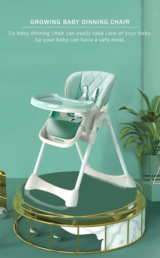 StarAndDaisy Let's Eat Multifunction Baby High Chair, Foldable Feeding Chair, Strong Dining Chair For Baby With Height Adjustment For 6 months to 4 years old (Green) - Image 6
