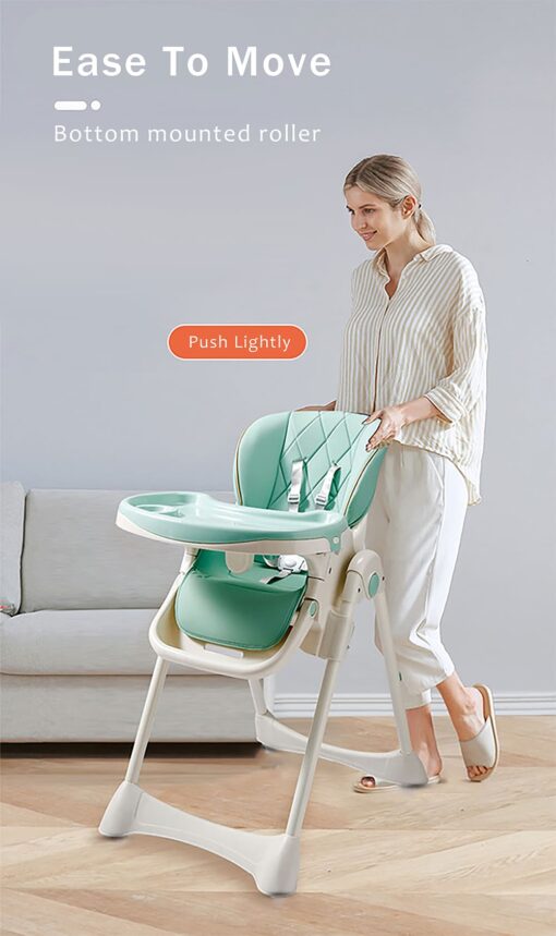 StarAndDaisy Let's Eat Multifunction Baby High Chair, Foldable Feeding Chair, Strong Dining Chair For Baby With Height Adjustment For 6 months to 4 years old (Green) - Image 7
