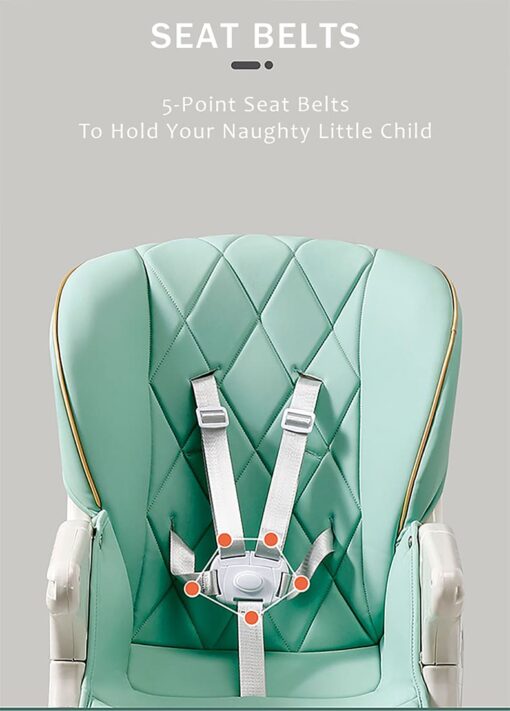 StarAndDaisy Let's Eat Multifunction Baby High Chair, Foldable Feeding Chair, Strong Dining Chair For Baby With Height Adjustment For 6 months to 4 years old (Green) - Image 8
