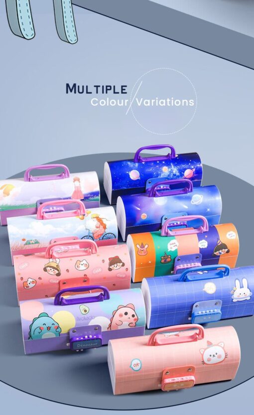 School Kids Pencil Box Stationary Set with Different compartments for Storage of Kids Essentials (Treasure Box Dinosaur) - Image 3
