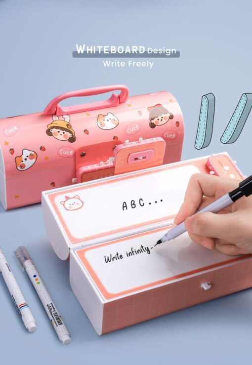 School Kids Pencil Box Stationary Set with Different compartments for Storage of Kids Essentials (Treasure Box Dinosaur) - Image 6