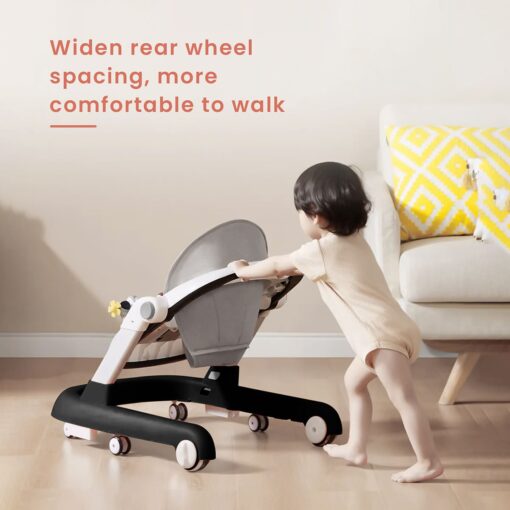 StarAndDaisyTiny Steps Baby walker 2-in-1 Infant & Baby Activity Walker - Seated or Walk-Behind (Black) - Image 8