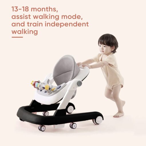 StarAndDaisyTiny Steps Baby walker 2-in-1 Infant & Baby Activity Walker - Seated or Walk-Behind (Black) - Image 4