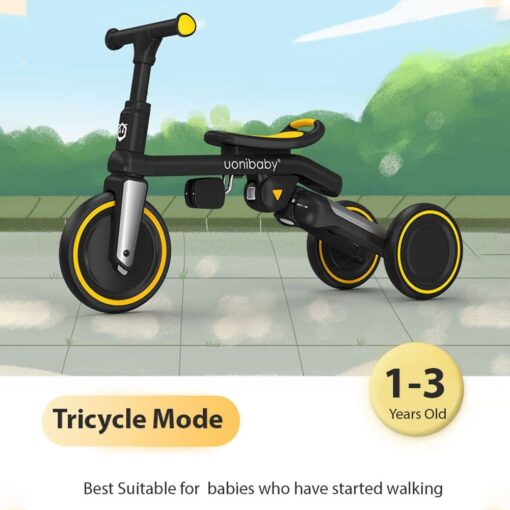 5 in 1 Tricycle for Kids with Parent Handle &  Convertible Feature Luxury Design - Uonibaby, Brown - Image 5