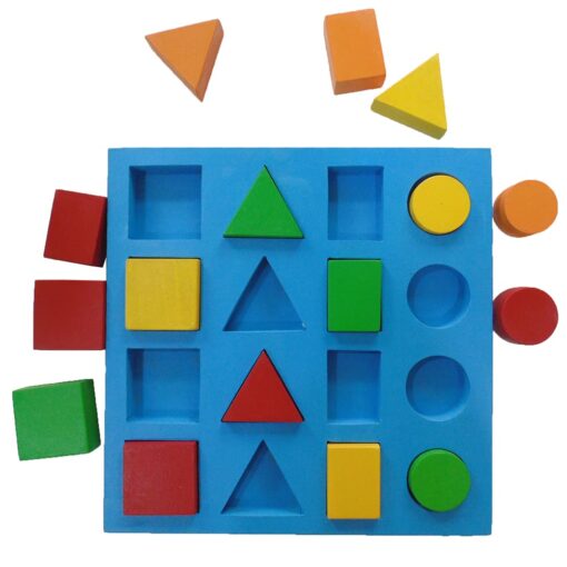 Wooden Four Line Colour and Shape Sorter