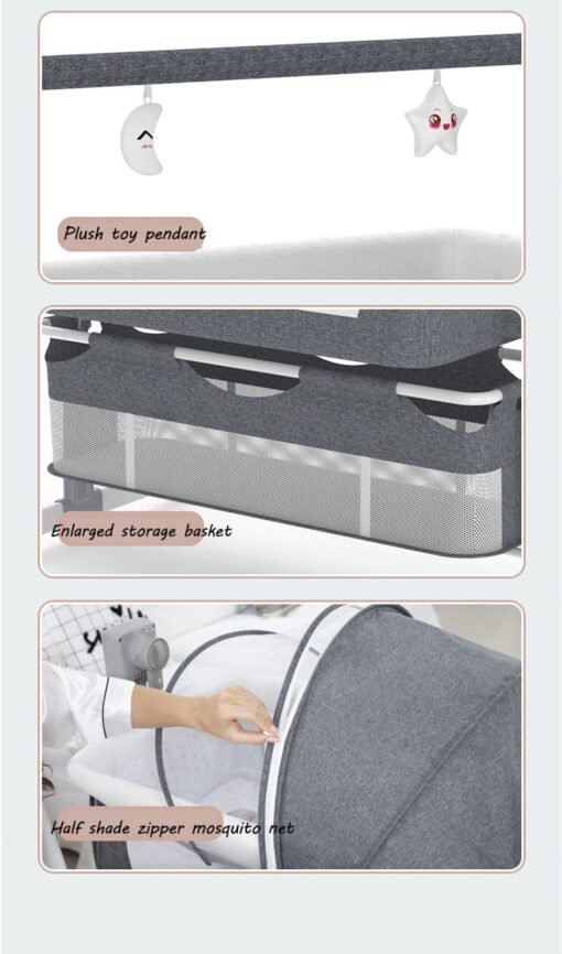 [Refurbished] StarAndDaisy Automatic Baby Cradle Swing Cot with Remote Control, Bluetooth and Music (Brown | EC01) - Image 13