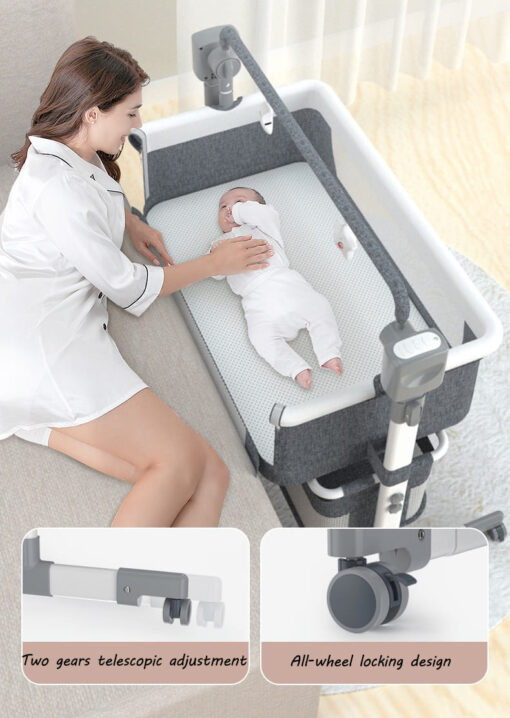 [Refurbished] StarAndDaisy Automatic Baby Cradle Swing Cot with Remote Control, Bluetooth and Music (Brown | EC01) - Image 5