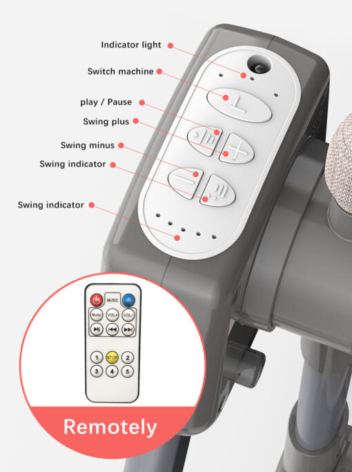 [Refurbished] StarAndDaisy Automatic Baby Cradle Swing Cot with Remote Control, Bluetooth and Music (Brown | EC01) - Image 9