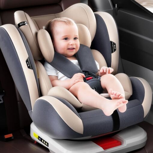 [Refurbished] StarAndDaisy Isofix Baby Car Seat with Convertible, 360 Rotation & Side Protection for Babies, Infants, Toddler & Kids (Luxury Beige) - Image 3