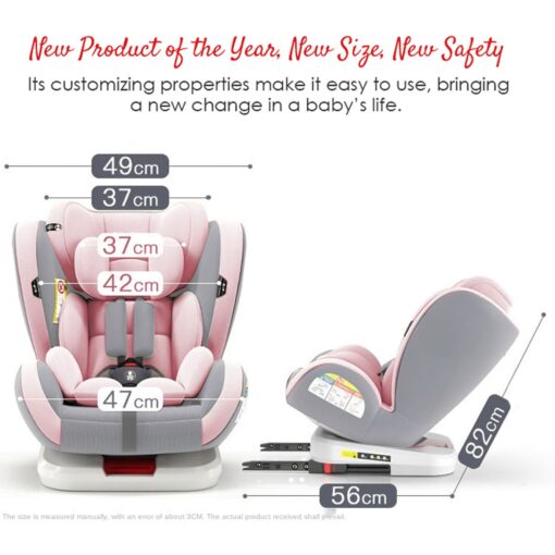 [Refurbished] StarAndDaisy Convertible Isofix Baby Car Seat with 360 Rotation & Side Protection for Babies, Infants, Toddler & Kids (Luxury Baby Pink) - Image 9