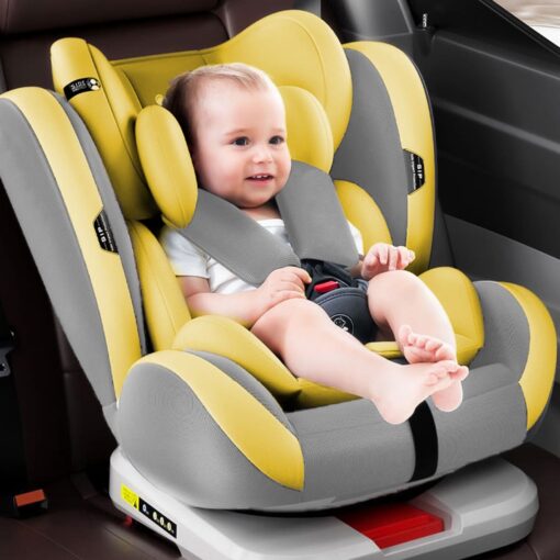 [Refurbished] StarAndDaisy Isofix Baby Car Seat with Convertible, 360 Rotation & Side Protection for Babies, Infants, Toddler & Kids (Luxury Yellow) - Image 3