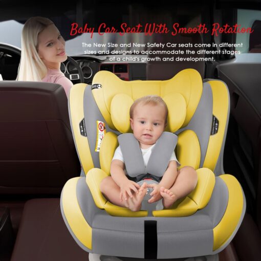 [Refurbished] StarAndDaisy Isofix Baby Car Seat with Convertible, 360 Rotation & Side Protection for Babies, Infants, Toddler & Kids (Luxury Yellow) - Image 5