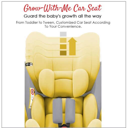 [Refurbished] StarAndDaisy Isofix Baby Car Seat with Convertible, 360 Rotation & Side Protection for Babies, Infants, Toddler & Kids (Luxury Yellow) - Image 6