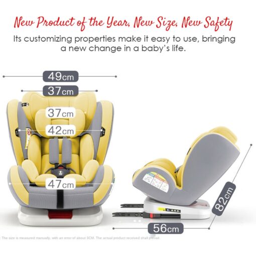 [Refurbished] StarAndDaisy Isofix Baby Car Seat with Convertible, 360 Rotation & Side Protection for Babies, Infants, Toddler & Kids (Luxury Yellow) - Image 10
