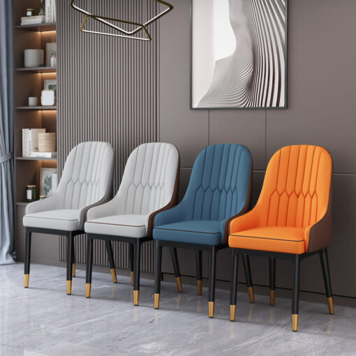 SND Homes Chair for Dining Room, Dining Room Table, Modern Dining Chair with Arms, Washable Pu Cushion Seat Back for Living Room, Upholstered Armchair Bedroom Kitchen Waiting Room (White & Brown) - Image 6