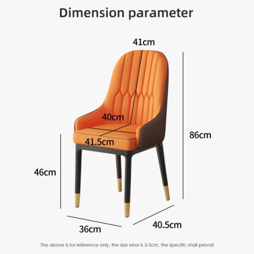 SND Homes Chair for Dining Room, Dining Room Table, Modern Dining Chair with Arms, Washable Pu Cushion Seat Back for Living Room, Upholstered Armchair Bedroom Kitchen Waiting Room (White & Brown) - Image 9