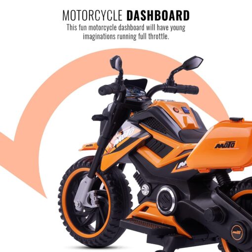 X-Trail Sports Electric Motor Bike 12v Rechargeable Battery Operated Motorcycle Ride on Bike-Ride on Kids- Kids to Drive Toy Bike Suitable for for Boys, Girls Age for 3-7 Years (Orange | LFB-BDQ8100) - Image 6