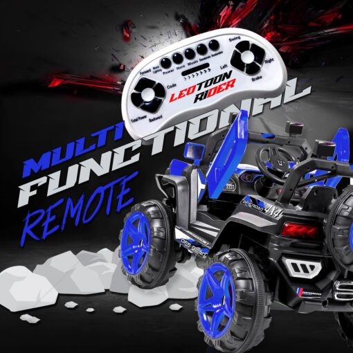 Rechargeable Battery Operated Jeep for Kids with Bluetooth & Music - Blue - LFC-JK909 - Image 3