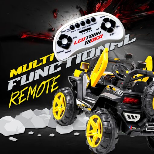 StarAndDaisy Rechargeable Battery Operated Ride On Jeep for Kids with Bluetooth & Music - Yellow - LFC-JK909 - Image 3