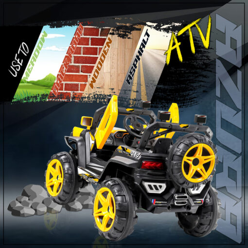 StarAndDaisy Rechargeable Battery Operated Ride On Jeep for Kids with Bluetooth & Music - Yellow - LFC-JK909 - Image 5