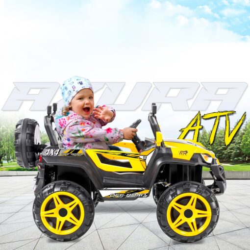 StarAndDaisy Rechargeable Battery Operated Ride On Jeep for Kids with Bluetooth & Music - Yellow - LFC-JK909 - Image 7