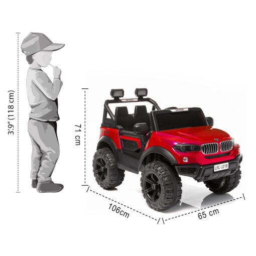 StarAndDaisy Rechargeable Battery Operated Ride On Jeep for Kids with Bluetooth & Music for Children - Red - Image 2
