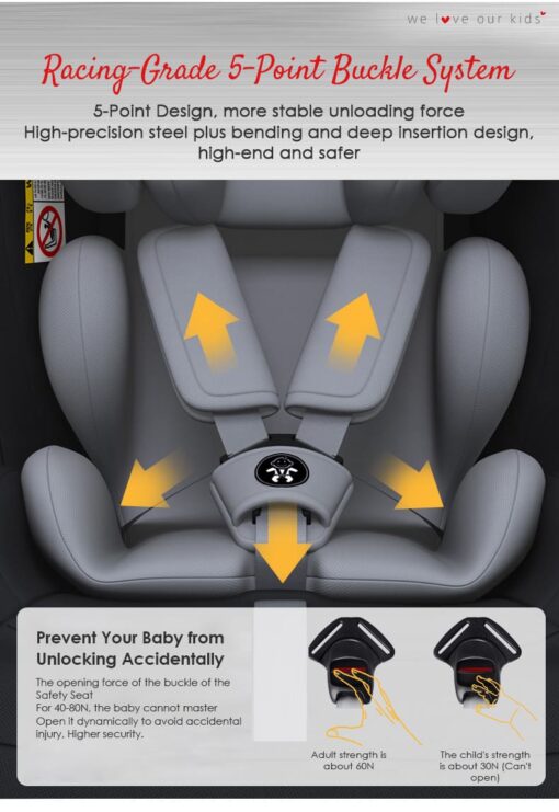 Luxury Car Seat for Baby in Red color - Baby Car Seat (Luxury Red) - StarAndDaisy - Image 17