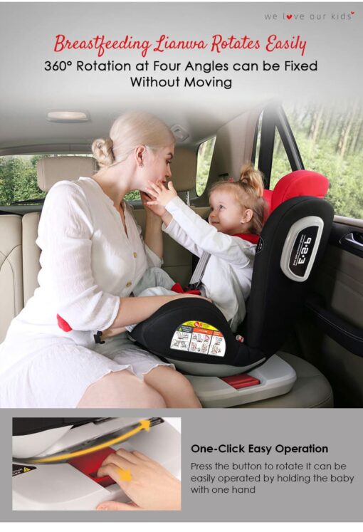 Luxury Car Seat for Baby in Red color - Baby Car Seat (Luxury Red) - StarAndDaisy - Image 4