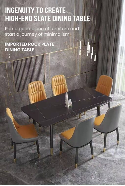 SND Homes Dining Room Furniture Rectangle Sintered Stone Dining Table (White | 140cm By 80cm) - Image 2