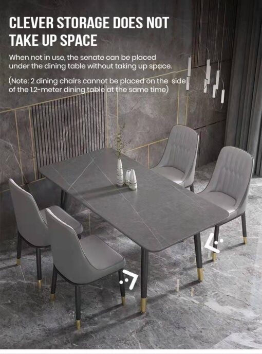SND Homes Dining Room Furniture Rectangle Sintered Stone Dining Table (White | 140cm By 80cm) - Image 13