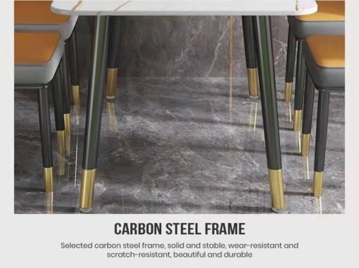 SND Homes Dining Room Furniture Rectangle Sintered Stone Dining Table (White | 140cm By 80cm) - Image 10